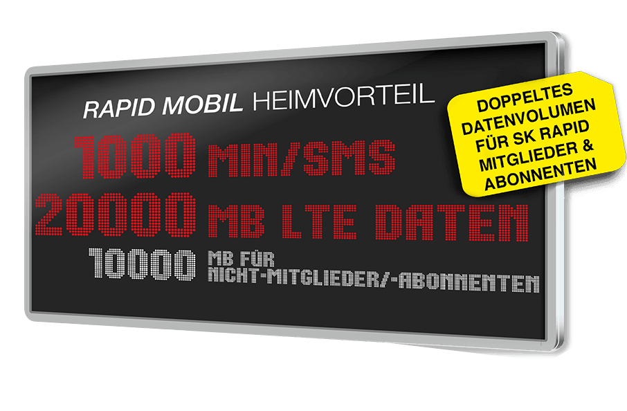 Doppeltes Datenvolumen für SK Rapid Mitglieder