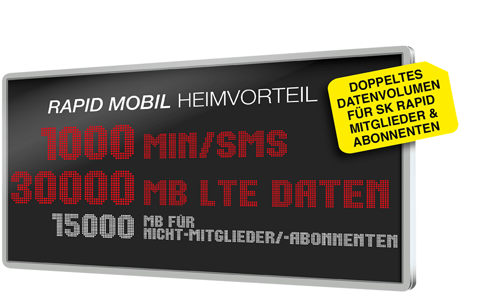 Doppeltes Datenvolumen für SK Rapid Mitglieder