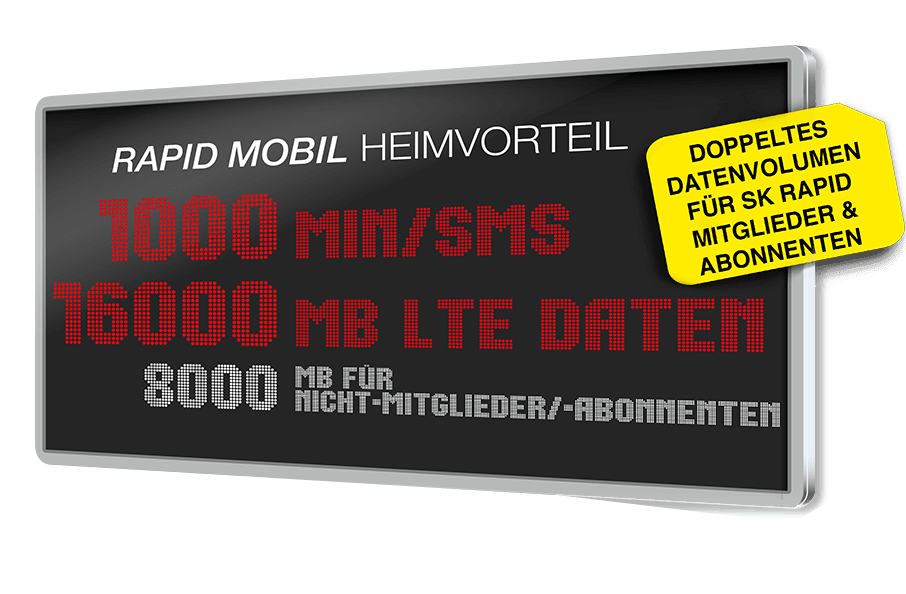 Doppeltes Datenvolumen für SK Rapid Mitglieder